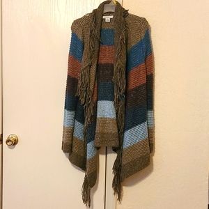 Oversized cardigan with fringe